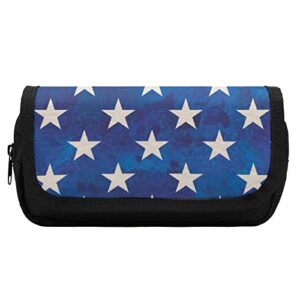 watercolor us stars flag pencil case with two large compartments pocket big capacity storage pouch pencil bag for school teen adult