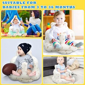 2 Pcs Baby Inflatable Seat for Sitting up 3 Months and up Air Pump Infant Back Support Sofa Summer Sit Me up Floor Seat Portable Sit Me up Chair for Toddlers Shower Gifts for Baby, Bear, Tulip