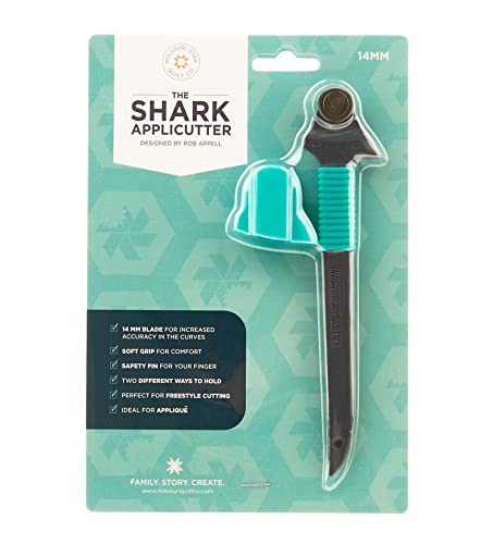 MISSOURI STAR QUILT CO. Shark Applicutter Mini Rotary Cutter, 14mm Blade | Rolling Cutter Tool for Quilt Appliques and Cutting Fabrics | Essential Quilting and Sewing Supplies for DIY Craft Projects