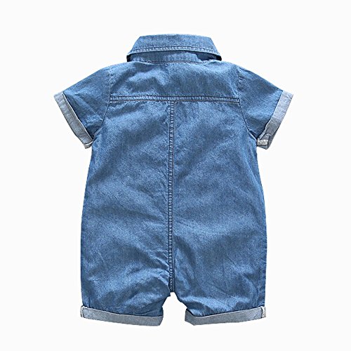 Ding-dong Baby Boy Girl Summer Jeans Denim Short Sleeve Romper(18-24M)