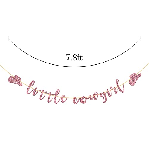 Talorine Little Cowgirl Banner, West Theme Baby Shower, Baby Girls 1st Birthday Banner, Pregnancy Announcement, Gender Reveal Mexican Party Decorations, Pink Glitter