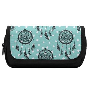 native dreamcatcher pencil case with two large compartments pocket big capacity storage pouch pencil bag for school teen adult