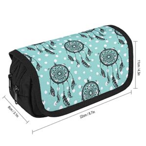 Native Dreamcatcher Pencil Case with Two Large Compartments Pocket Big Capacity Storage Pouch Pencil Bag for School Teen Adult