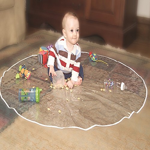 Jeep Floor Mat, Plastic Play Mat, Waterproof High Chair Floor Protector, Splat Mat, Multi-Purpose Playmat for Playing and Feeding, Clear, 50 Inches Diameter