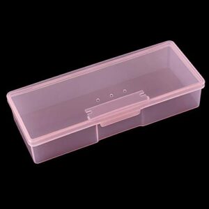 gloa storage container,transparent nail supplies brush kit storage box plastic container organizer case – pink