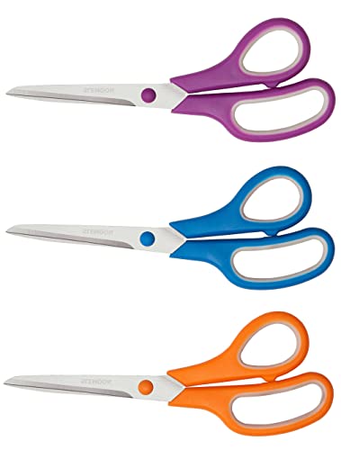 3 Pack 8" Scissors for Office & Home,Softgrip Office Scissors for General Use Art Craft Classroom DIY,3pcs