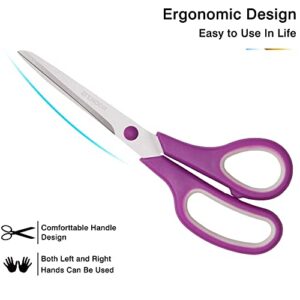 3 Pack 8" Scissors for Office & Home,Softgrip Office Scissors for General Use Art Craft Classroom DIY,3pcs