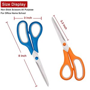 3 Pack 8" Scissors for Office & Home,Softgrip Office Scissors for General Use Art Craft Classroom DIY,3pcs