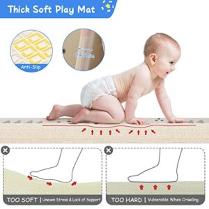 LAITIMIA Baby Play Mat Non Toxic Extra Large Crawling Mat Thick Foam Activity Mat for Babies Anti-Slip Skip Hop Mat for Kids Toddlers Waterproof Tummy Time Mat Portable Playmat for Outdoor Travel Fox