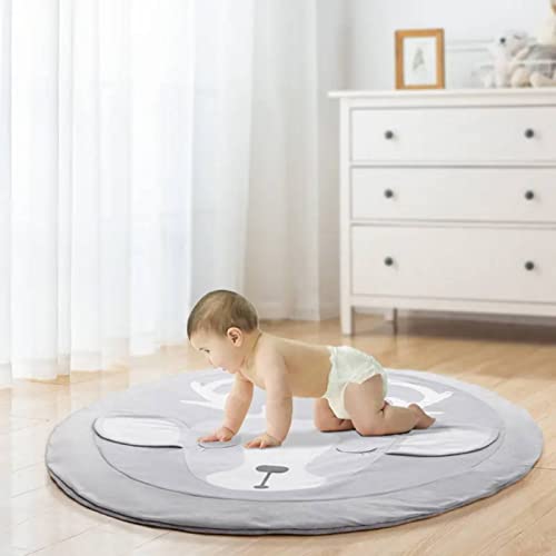 Fashionable Animal Design Washable Infant Playmat Baby Game Mat Cotton Foldable (Deer) playpen for Babies and Toddlers, Tummy time mat Play, mat for Baby, Baby mat for Floor, Play mat for Baby