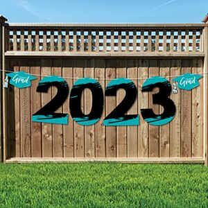 big dot of happiness teal grad – best is yet to come – large turquoise graduation party decorations – 2023 – outdoor letter banner