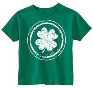 custom kingdom baby boys girls shamrock four leaf clover st patricks day t-shirt (6t, green)