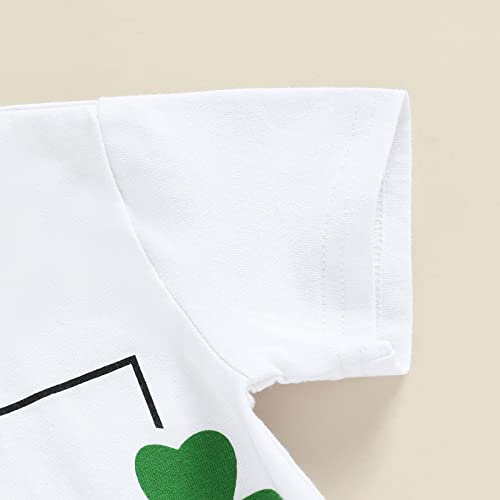 Toddler Baby St. Patrick's Day Outfits Boy Girl Short Sleeve Letter Print T Shirt Tops and Drawstring Pants Sets (Mr. Lucky Charm & White, 18-24 Months)