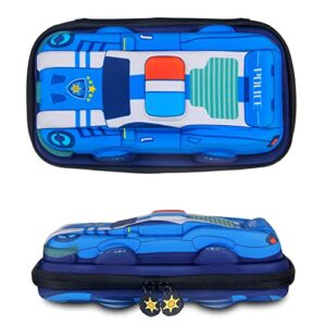 TONESPAC Police Car Pencil Case, Large - Capacity 3D EVA Pencil Box , Pen Holder for School Students Kids Boys Teens Gifts(Police Car)