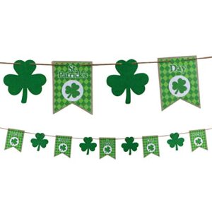 greenbrier st. patrick’s day burlap bunting green shamrock banners