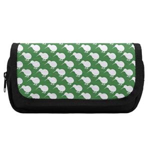 kiwi bird pencil case with two large compartments pocket big capacity storage pouch pencil bag for school teen adult