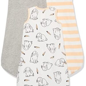 Amazon Essentials Unisex Babies' Microfleece Sleep Sack, Pack of 3, Grey, Bunny, 6 Months