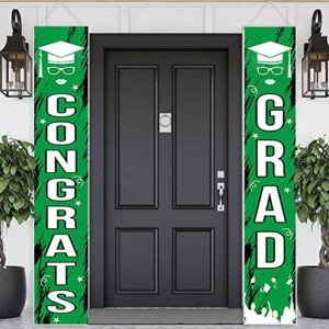 Graduation Decorations 2023 Green Black Graduation Party Supplies 2023 Congrats Grad Porch Sign Green Black 2023 Graduation Balloons Kit 2023 Graduation Party Decorations