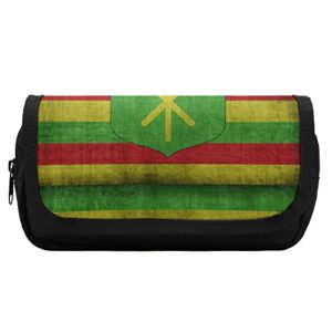 vintage kanaka maoli flag pencil case with two large compartments pocket big capacity storage pouch pencil bag for school teen adult