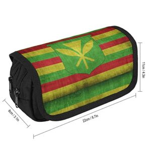 Vintage Kanaka Maoli Flag Pencil Case with Two Large Compartments Pocket Big Capacity Storage Pouch Pencil Bag for School Teen Adult