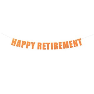 happy retirement banner – retirement party, bon voyage retirement party banner sign (multiple colors available) | stringitbanners (orange)