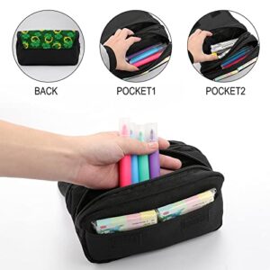 Clover and Horseshoe Pencil Case with Two Large Compartments Pocket Big Capacity Storage Pouch Pencil Bag for School Teen Adult