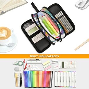 Bolaz Watercolor Dragon Pencil Case Large Capacity Pen Bag with Compartment Students Stationery Organizer Pencil Pouch Marker Case for School Office Work