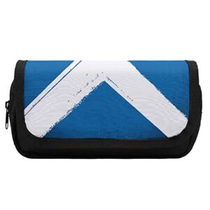 retro scottish flag pencil case with two large compartments pocket big capacity storage pouch pencil bag for school teen adult