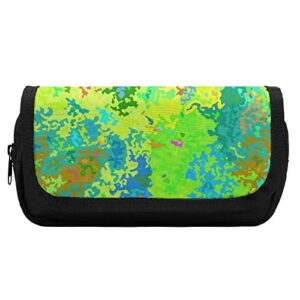 abstract colorful camouflage pencil case with two large compartments pocket big capacity storage pouch pencil bag for school teen adult