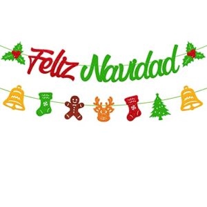feliz navidad banner spanish merry christmas holly garland winter festival snow holiday decoration happy new year party supplies