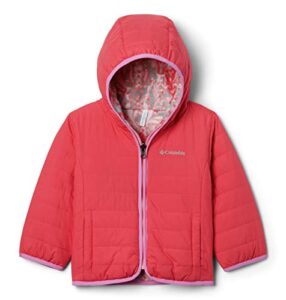 columbia toddler girls double trouble jacket, bright geranium/pink orchid, 2t