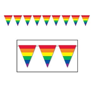 beistle rainbow pennant banner, 10 by 12-feet