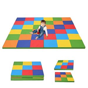 kids play mat foam play mat for baby, foldable baby foam play mat, waterproof non-slip pvc crawling mat suitable for children’s room, living room, kindergarten or nursery (assorted)