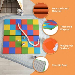 Kids Play Mat Foam Play Mat for Baby, Foldable Baby Foam Play Mat, Waterproof Non-Slip PVC Crawling Mat Suitable for Children's Room, Living Room, Kindergarten Or Nursery (Assorted)