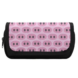pig nose pattern pencil case with two large compartments pocket big capacity storage pouch pencil bag for school teen adult