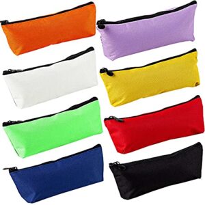 happydaily 8 pack beautiful pencil case pen bag or cosmatic bag makeup case or coin purse pouch (red/purple/yellow/orange/green/white/blue/black)