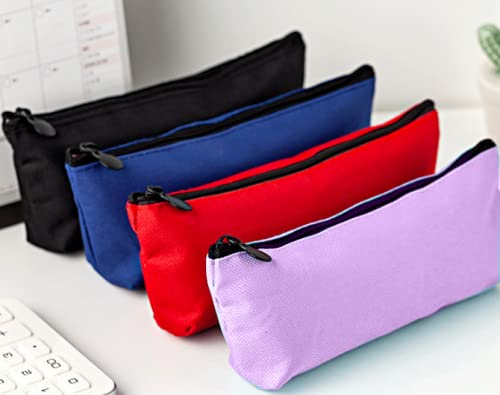 HappyDaily 8 Pack Beautiful Pencil case Pen bag or Cosmatic bag Makeup case or Coin Purse Pouch (Red/Purple/Yellow/Orange/Green/White/Blue/Black)