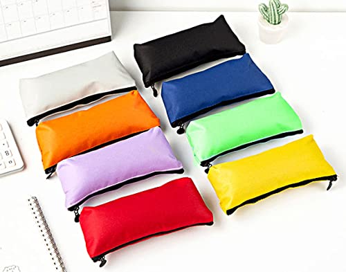 HappyDaily 8 Pack Beautiful Pencil case Pen bag or Cosmatic bag Makeup case or Coin Purse Pouch (Red/Purple/Yellow/Orange/Green/White/Blue/Black)