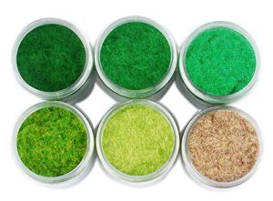 nwfashion 6 x 125ml dress tree flower static grass dressing scatter flock(6 color mix)