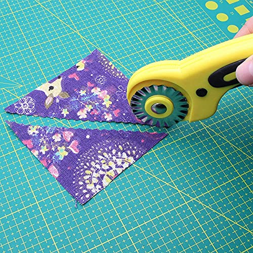 AUTOTOOLHOME 45mm Wavy Rotary Cutter 10pc Pinking Circular Refill Blades Fabric Paper Cutters Cutting Knife Patchwork Leather Sewing Tool