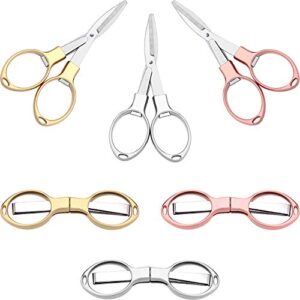 stainless steel scissors anti rust folding scissors glasses shaped mini shear for home and travel use (6)