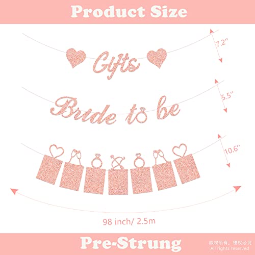 Concico Bridal Shower Decorations - Gifts Bride to be Banner and Photo Banner for Bridal Shower/Wedding/Engagement Party Kit Supplies Decorations decor(Rose Gold)