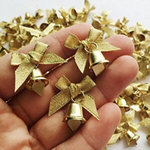 100 Assorted Smallest Gold & Silver Ribbon Bows Size 20 mm. Tiny Embellishment Craft Artificial Applique Wedding