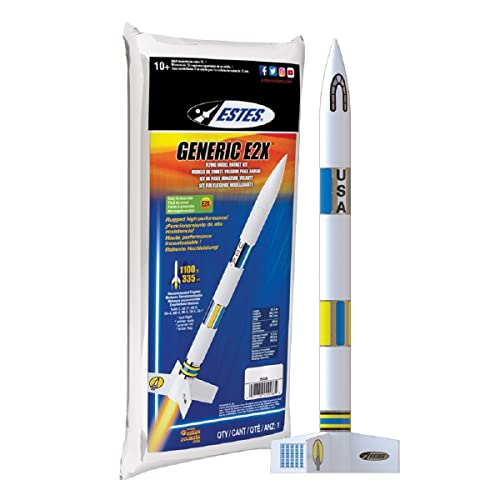 Estes Generic E2X Flying Model Rocket | Build Your Own Beginner Rocket Kit | Soars up to 1000 ft. | Fun Educational Activity | STEM Kits