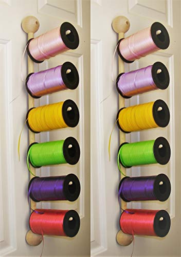 GSS Skinny Maxi 6 Vertical Curling Ribbon Organizer Wall/ Door Mount. 2 Pack Saver!