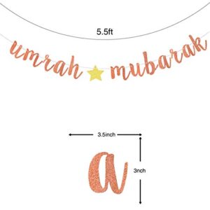 Glittery Umrah Mubarak Banner, Eid Mubarak Banner, Eid Party Decorations 2023, Muslim Ramadan Hanging Sign Home Office