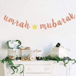 Glittery Umrah Mubarak Banner, Eid Mubarak Banner, Eid Party Decorations 2023, Muslim Ramadan Hanging Sign Home Office