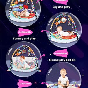 Siairo Jumbo Baby Activity Gym Folding Baby Play Gym Play Mat with Ball Pit & Hanging Mobiles, Surrounding Mesh for Newborn, Infant, Babies, Toddlers