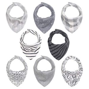 the peanutshell bandana drool bibs for baby boys or girls – 8 pack set for feeding, teething, drooling