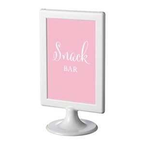 andaz press baby shower framed party signs, blush pink, 4×6-inch, snack bar table sign 1-pack, includes frame, dessert table candy buffet